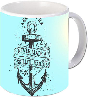 

Maison N Mode Skillfull Sailor Coffee Ceramic Mug(330 ml), Multicolor