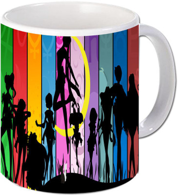 Maison N Mode Black Dancing Coffee Ceramic Mug(330 ml), Multicolor