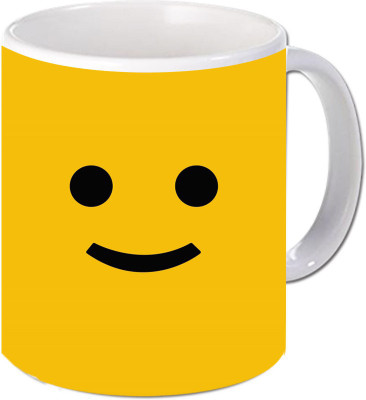 

Maison N Mode yelow Smile Coffee Ceramic Mug(330 ml), Multicolor