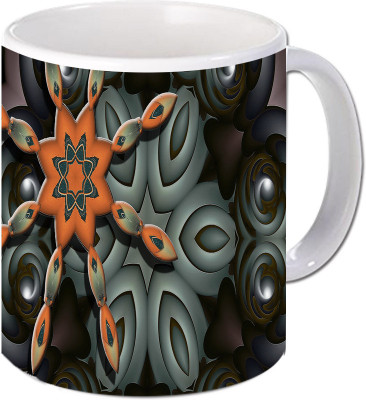 

Maison N Mode Star Chain Coffee Ceramic Mug(330 ml), Multicolor