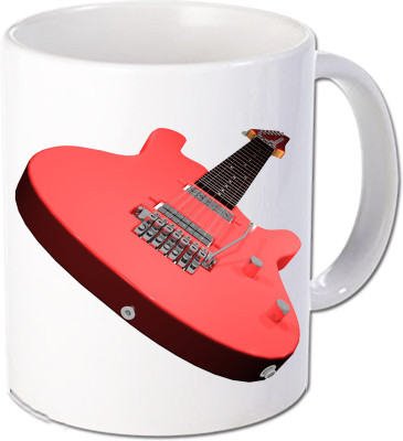 

Maison N Mode Areed Guitar Coffee Ceramic Mug(330 ml), Multicolor