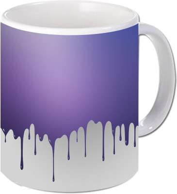 

Maison N Mode Purple Drop Coffee Ceramic Mug(330 ml), Multicolor