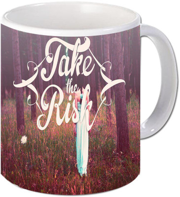 

Maison N Mode Take The Areish Coffee Ceramic Mug(330 ml), Multicolor
