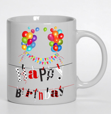 

PIXART Happy Birthday Gift Ceramic Mug(250 ml), White