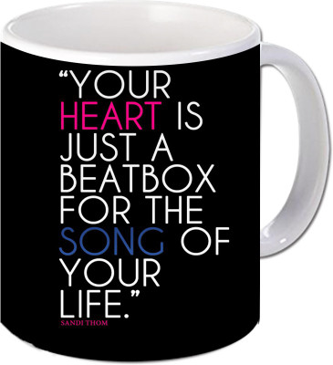 

Maison N Mode Heart Is Beatbox Coffee Ceramic Mug(330 ml), Multicolor