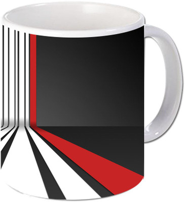 

Maison N Mode All Lines Coffee Ceramic Mug(330 ml), Multicolor