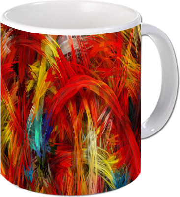 

Maison N Mode Areed Yelow Dhaga Coffee Ceramic Mug(330 ml), Multicolor