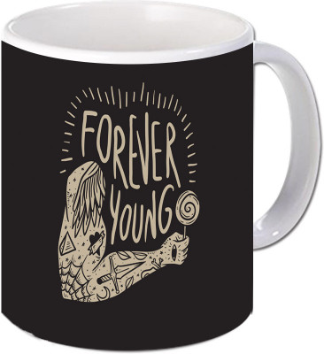 

Maison N Mode Forever Young Coffee Ceramic Mug(330 ml), Multicolor