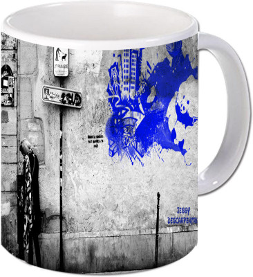 

Maison N Mode Descarp Coffee Ceramic Mug(330 ml), Multicolor