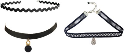 FashMade Pack Of 3 Fabric, Plastic Choker