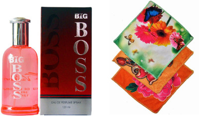 

Vablon Boss Red Perfume 120ML + 3 Women Cotton Handkerchiefs Eau de Parfum - 120 ml(For Women)