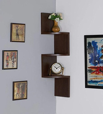 

Decorasia Brown Zigzag Corner Wooden Wall Shelf(Number of Shelves - 3, Brown)
