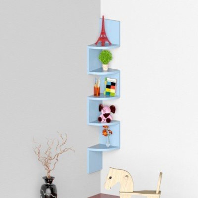 

Decorasia Blue Zigzag Corner MDF Wall Shelf(Number of Shelves - 5, Blue)
