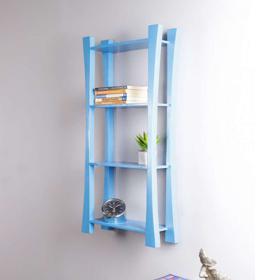 

La Stella Blue Wooden, MDF Wall Shelf(Number of Shelves - 4, Blue)