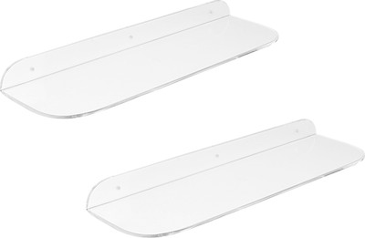 

Admire 18'' Sleek 'D' Shelf 2pc Acrylic Wall Shelf(Number of Shelves - 2, Clear)