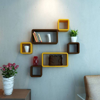 

CraftOnline wall shelf Wooden Wall Shelf(Number of Shelves - 6, Brown, Brown)