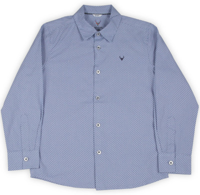 

Allen Solly Junior Boys Printed Casual Light Blue Shirt, Red