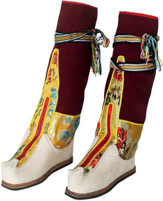 

SOIL Haute Tibetan Boots Telham,Tel’am (Warrior Boots) in Pure Leather & Brocaded Uppers & Rubber Soles Boots For Men(Multicolor
