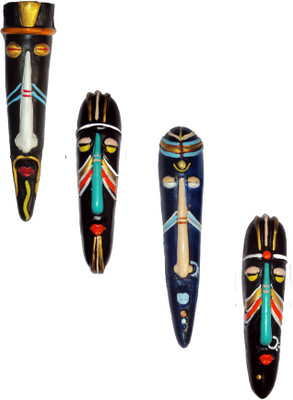 

Hand Artz Home Decorative Terracotta Wall Hanging Multicolour Hawaian Mask Pair Combo Decorative Showpiece - 25.5 cm(Terracotta, Multicolor)