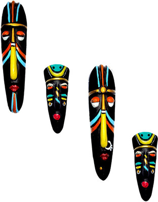 

Hand Artz Home Decorative Terracotta Wall Hanging Multicolour Hawaian Mask Pair Combo Decorative Showpiece - 20 cm(Terracotta, Multicolor)
