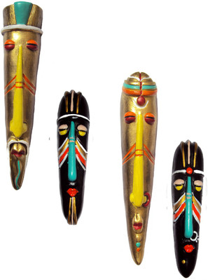 

Hand Artz Home Decorative Terracotta Wall Hanging Multicolour Hawaian Mask Pair Combo Decorative Showpiece - 25.5 cm(Terracotta, Multicolor)