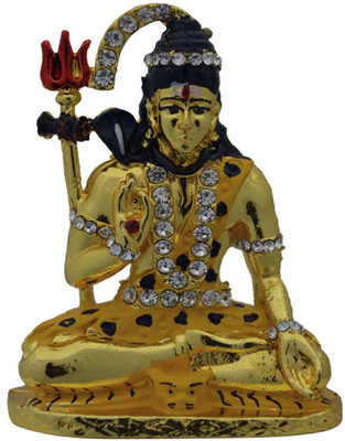 

Capeshoppers Shiva Golden Idol Decorative Showpiece - 14 cm(Gold Finish, Multicolor)