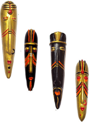 

Hand Artz Home Decorative Terracotta Wall Hanging Multicolour Hawaian Mask Pair Combo Decorative Showpiece - 25.5 cm(Terracotta, Multicolor)