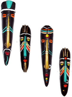 

Hand Artz Home Decorative Terracotta Wall Hanging Multicolour Hawaian Mask Pair Combo Decorative Showpiece - 25.5 cm(Terracotta, Multicolor)