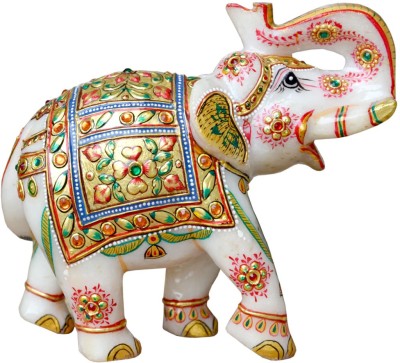 

MALIYAS marble elephant Decorative Showpiece - 13 cm(Marble, Multicolor)