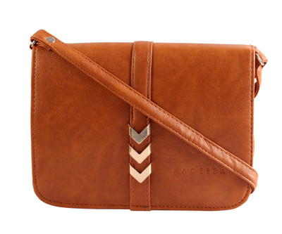 

Haqeeba Women Casual Tan Leatherette Sling Bag
