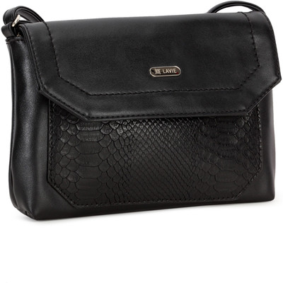

Lavie Women Casual Black PU Sling Bag