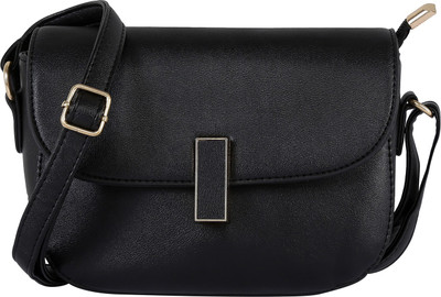 

Le Cuero Women Casual Black PU Sling Bag