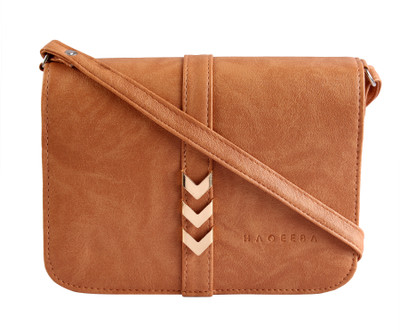 

Haqeeba Women Formal Beige Leatherette Sling Bag