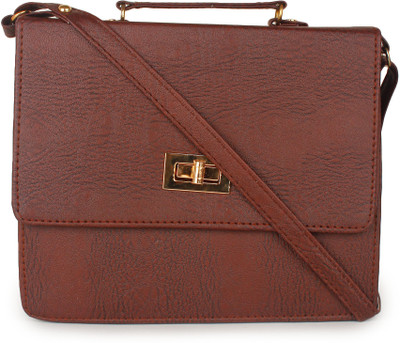 

CRAWLER Girls Casual Tan Leatherette Messenger Bag