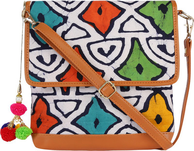 

Le Cuero Women Casual Multicolor Cotton Sling Bag