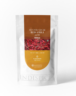 

IndiSpice Guntur Sanam Red chilli Whole (Lal Mirch)(100 g)