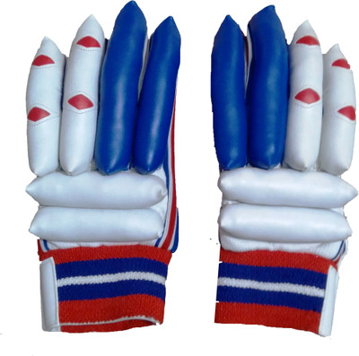 

Arnav PRACTICE SERIES WITH DOUBLE PROTECTION ON WRIST AND COMFORTABLE GRIP Batting Gloves (Men, White), Blue;white