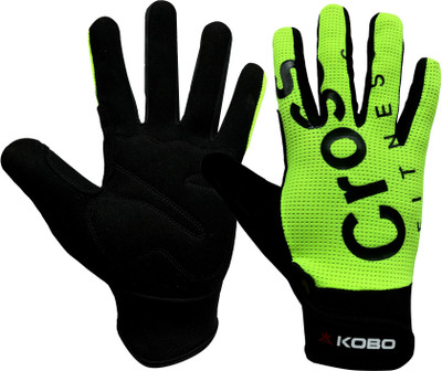 

Kobo Cross Fitness Training / Functional Cardio Hand Protector Full Finger Gym & Fitness Gloves (L, Multicolor), Floro green