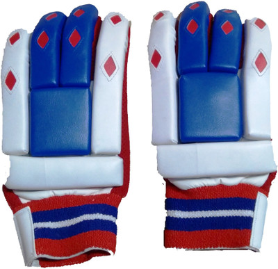 

Arnav PROFFESIONAL SERIES WITH THREE CUTS FOR COMFORTABLE GRIP Batting Gloves (Men, White), Blue;white