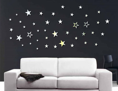 

naveed arts  Acrylic Sticker Sticker(Pack of 36, Silver