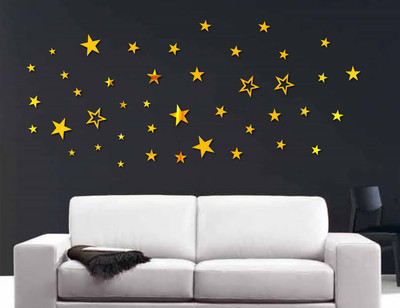 

naveed arts  Acrylic Sticker Sticker(Pack of 36, Gold