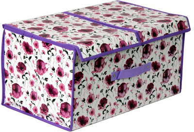 

FullHouz White Floral Design Storage Box(Multicolor)