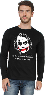 

SayItLoud Printed Men' Round Neck Black T-Shirt