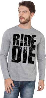

SayItLoud Graphic Print Men' Round Neck Grey T-Shirt