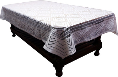 KUBER INDUSTRIES Printed 4 Seater Table Cover(White, Cotton)