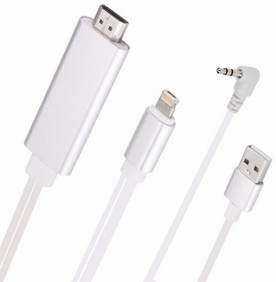 

Enem TV-out Cable Mobile to TV Mirroring Cable-1080p Full HD Lag / Buffering Free USB to HDMI-Supports.(White, For TV)