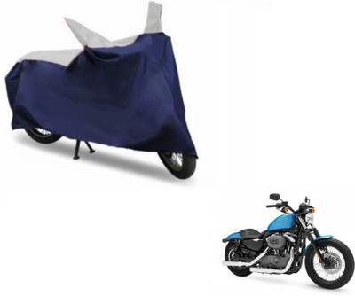 MOCKHE Two Wheeler Cover for Harley Davidson(XL 1200, Blue, Silver)