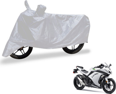 MOCKHE Two Wheeler Cover for Kawasaki(Ninja 300, Silver)