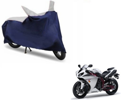 MOCKHE Two Wheeler Cover for Yamaha(R15 s, Blue, Silver)