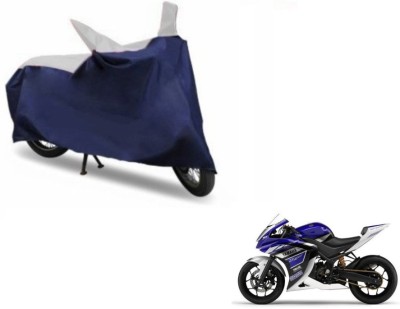 MOCKHE Two Wheeler Cover for Yamaha(YZF R25, Blue, Silver)